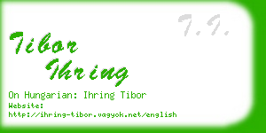 tibor ihring business card
